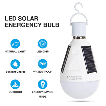 Rechargeable LED Bulb E27 12W Solar Lamp